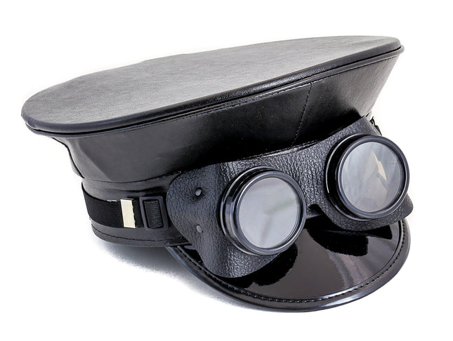HT236 CAPTAIN HAT WITH LEATHER GOGGLES