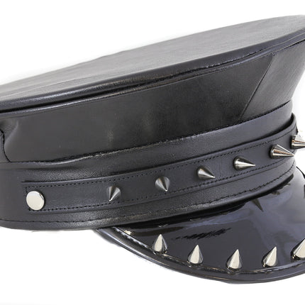 HT240  2 ROWS OF CONE SPIKE CAPTAIN HAT