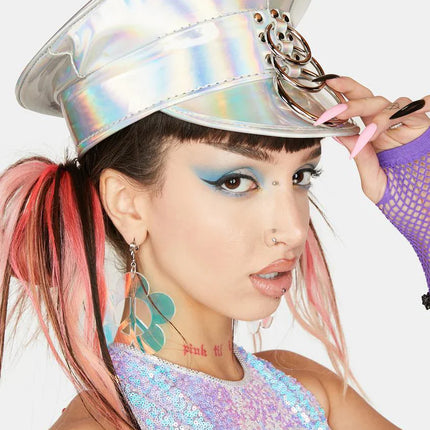 HT242RAINBOW THREE BONDAGE RING CAPTAIN HAT HAND MADE USA