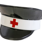 Patent Black / White Strap with Red Cross