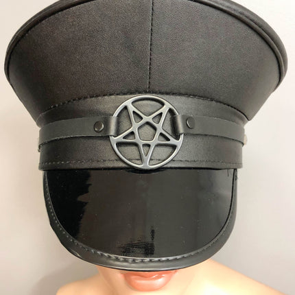 HT252 PATENT CAPTAIN HAT WITH PENTA