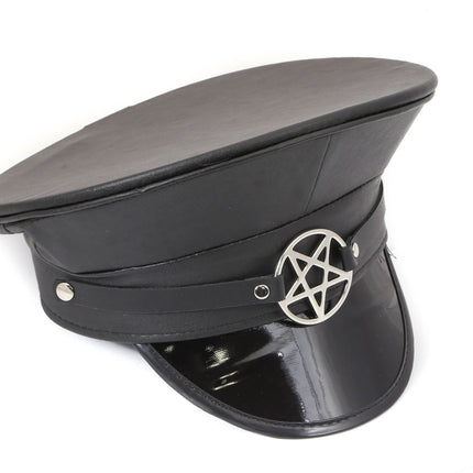 HT252 PATENT CAPTAIN HAT WITH PENTA