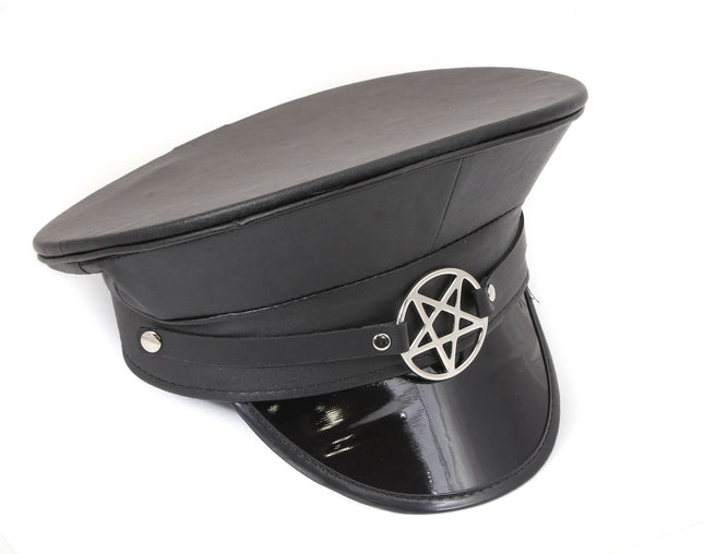 HT252 PATENT CAPTAIN HAT WITH PENTA