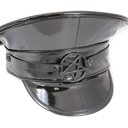 HT252 PATENT CAPTAIN HAT WITH PENTA