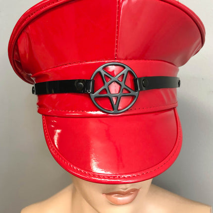 HT252 PATENT CAPTAIN HAT WITH PENTA