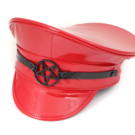 HT252 PATENT CAPTAIN HAT WITH PENTA