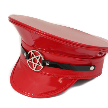 HT252 PATENT CAPTAIN HAT WITH PENTA