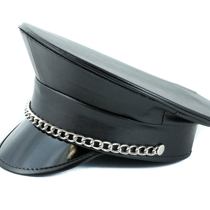 HT255  PATENT COLOR CHAIN STRAP CAPTAIN HAT