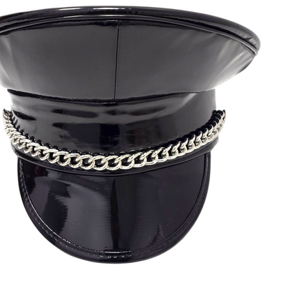 HT255 STEEL CHAIN PATENT NEON COLOR CAPTAIN HAT