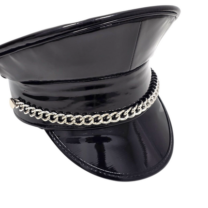 HT255 STEEL CHAIN PATENT NEON COLOR CAPTAIN HAT