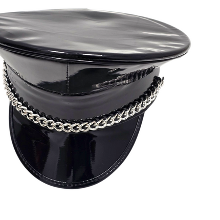 HT255 STEEL CHAIN PATENT NEON COLOR CAPTAIN HAT