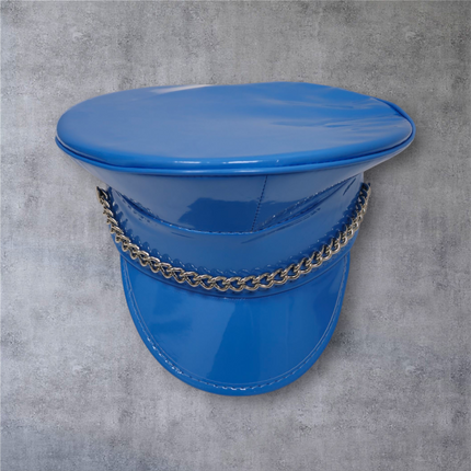 HT255 STEEL CHAIN PATENT NEON COLOR CAPTAIN HAT