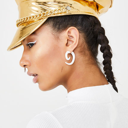 HT255P   FOIL PATENT CHAIN STRAP CAPTAIN HAT GOLD SND SILVER