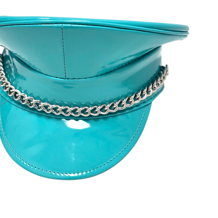 HT255 STEEL CHAIN PATENT NEON COLOR CAPTAIN HAT