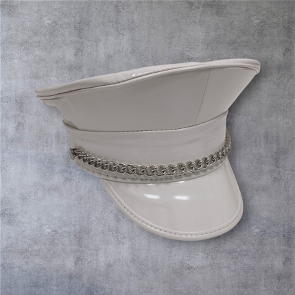 HT255 STEEL CHAIN PATENT NEON COLOR CAPTAIN HAT