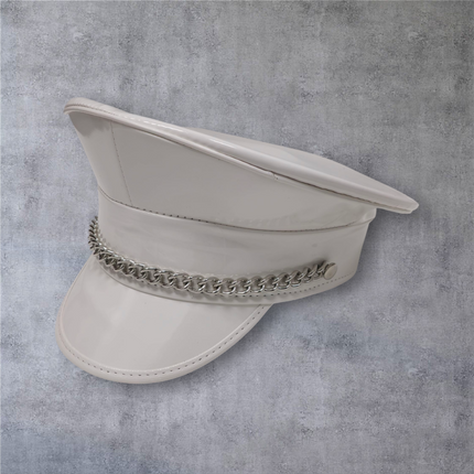 HT255 STEEL CHAIN PATENT NEON COLOR CAPTAIN HAT