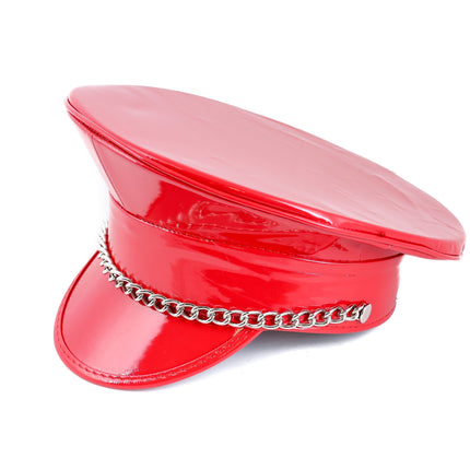 HT255 STEEL CHAIN PATENT NEON COLOR CAPTAIN HAT