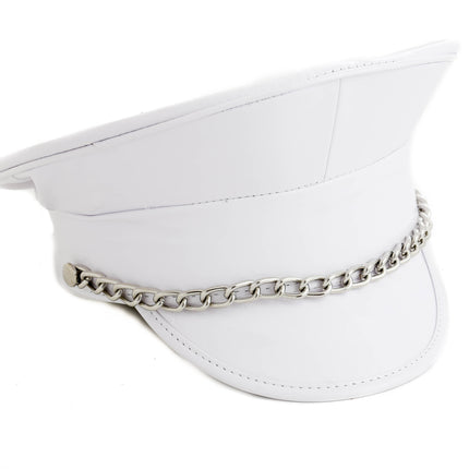 HT255  PATENT COLOR CHAIN STRAP CAPTAIN HAT
