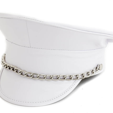 HT255 STEEL CHAIN PATENT NEON COLOR CAPTAIN HAT