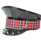 Red Plaid / PATENT BLACK