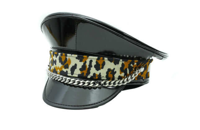 HT271LEO LEOPARD CHAIN CAPTAIN HAT