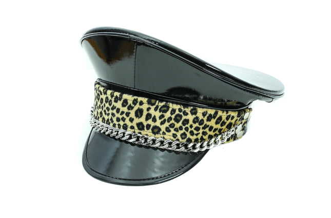 HT271LEO LEOPARD CHAIN CAPTAIN HAT
