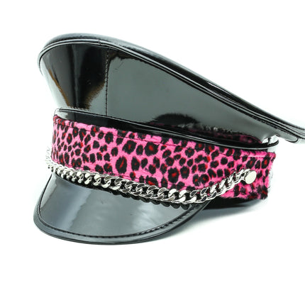 HT271LEO LEOPARD CHAIN CAPTAIN HAT
