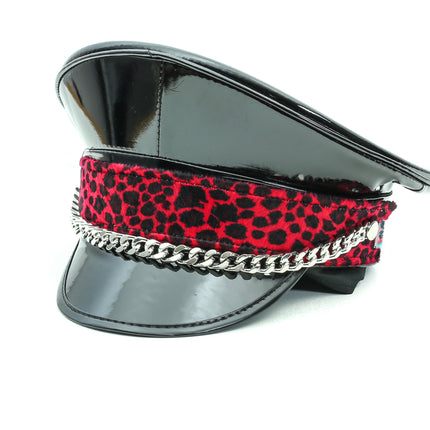 HT271LEO LEOPARD CHAIN CAPTAIN HAT