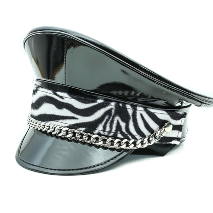 HT271LEO LEOPARD CHAIN CAPTAIN HAT