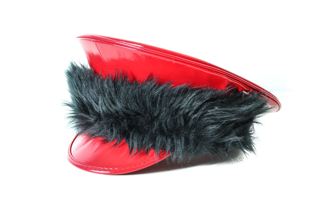 HT278RED ASSORTED FUR RED CAPTAIN HAT