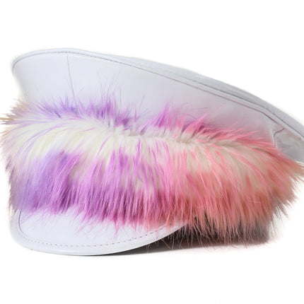 HT278WHT ASSORTED FUR WHITE CAPTAIN HAT