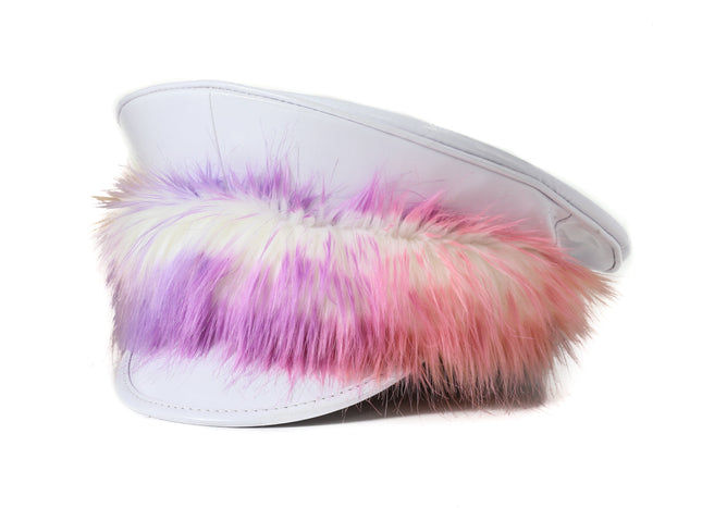 HT278WHT ASSORTED FUR WHITE CAPTAIN HAT