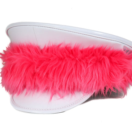 HT278WHT ASSORTED FUR WHITE CAPTAIN HAT