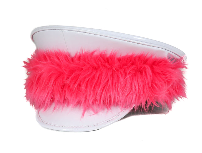 HT278WHT ASSORTED FUR WHITE CAPTAIN HAT