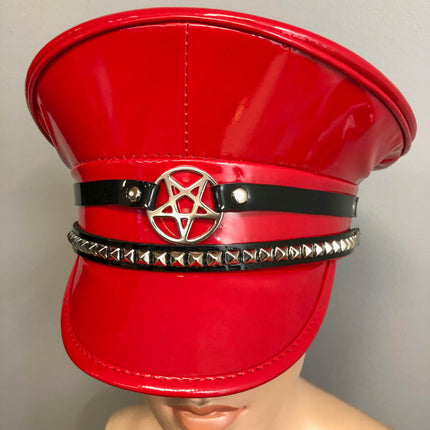 HT286-BS PENTA STUDDED BLACK STRAP CAPTAIN HAT