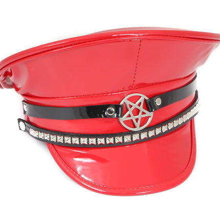 HT286-BS PENTA STUDDED BLACK STRAP CAPTAIN HAT