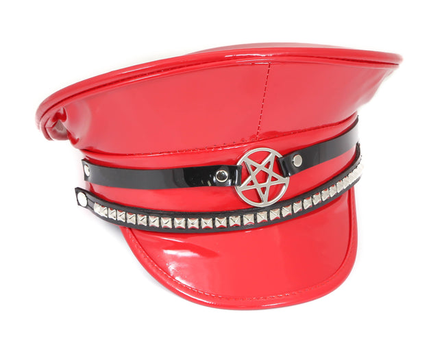 HT286-BS PENTA STUDDED BLACK STRAP CAPTAIN HAT