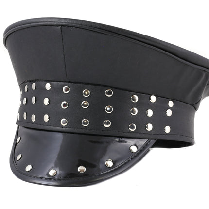 HT289 CAPTAIN HAT WITH ROUND STUDS