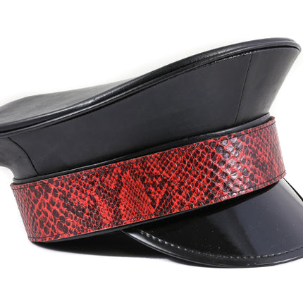 HT295 SNAKE RED CAPTAIN HAT