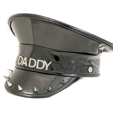 HT301P PATET NAME HAT WITH SPIKE ON FLAP