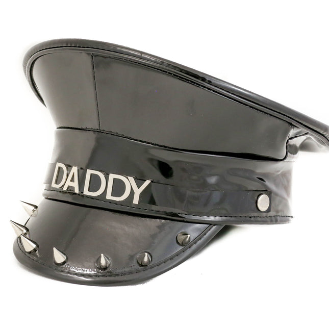 HT301P PATET NAME HAT WITH SPIKE ON FLAP