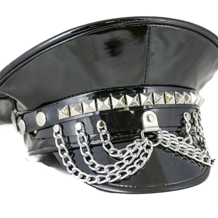 HT304 STUDDED CHAIN POLICE HAT