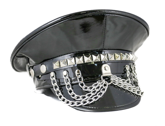 HT304 STUDDED CHAIN POLICE HAT