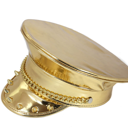 HT311 STUDDED CHAIN CAPTAIN HAT