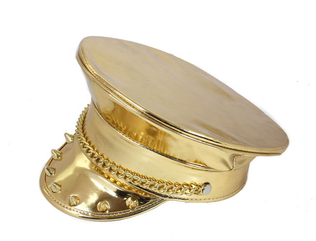 HT311 STUDDED CHAIN CAPTAIN HAT