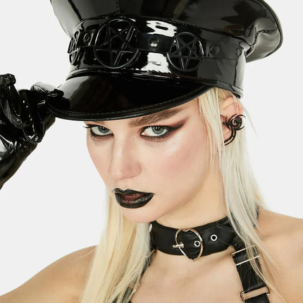 HT314P  3 PENTAGRAM RING CAPTAIN HAT