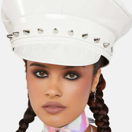 HT316  UK 77 STUDDED CAPTAIN HAT