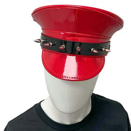 HT350RED-BLK  1" SPIKE CAPTAIN HAT