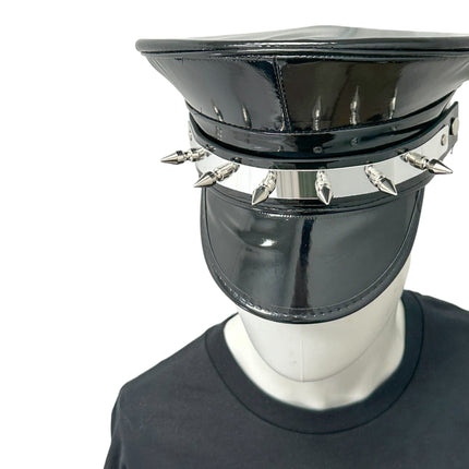 HT354P.BLK   METAL PLATE  1" PIN SPIKE CAPTAIN HAT