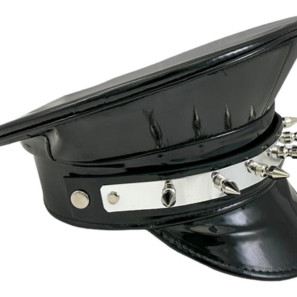 HT354P.BLK   METAL PLATE  1" PIN SPIKE CAPTAIN HAT